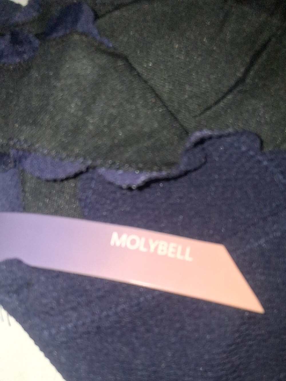 NWT Molybell Navy Blue Ribbed Scalloped Bikini Set Size S - Picture 7 of 9